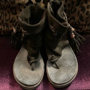 Free People Black Suede Sandals, Size 37